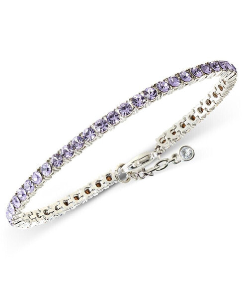 Silver-Tone Flex Tennis Bracelet, 7" + 1" extender, Created for Macy's