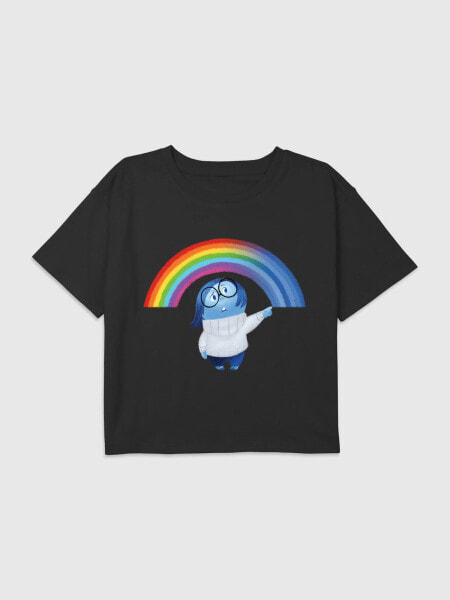 Kids Inside Out Sadness Rainbow Graphic Boxy Crop Tee