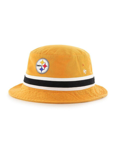 Men's Gold Pittsburgh Steelers Striped Bucket Hat