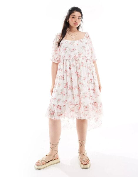 Yours floaty dress in soft floral