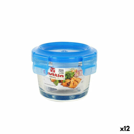 Hermetic Lunch Box Quttin Blue Circular 130 ml ø 9 x 6,6 cm (12 Units)