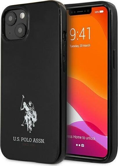 Чехол для смартфона iPhone 13 mini 5,4" U.S. Polo Assn. Horses Logo черный (Hardcase)
