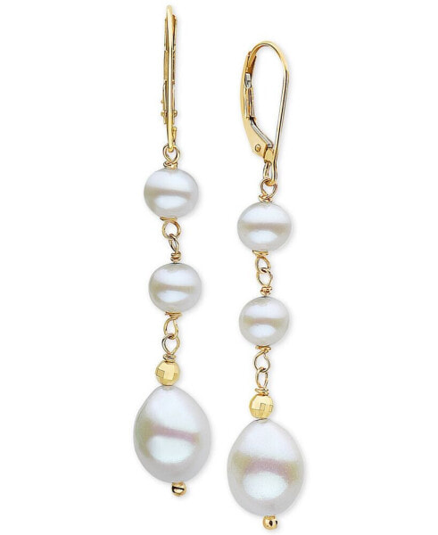 EFFY® Cultured Freshwater Pearl (5-1/2 & 8mm) Drop Earrings in 14k Gold
