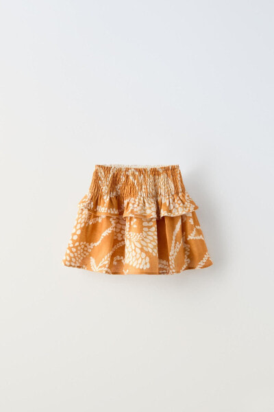 Ruffled linen skirt