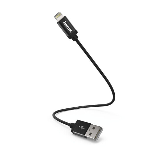 Hama 178280 - 0.2 m - Lightning - USB A - Black - Nickel - USB 2.0