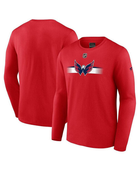 Men's Red Washington Capitals Authentic Pro Secondary Replen Long Sleeve T-shirt