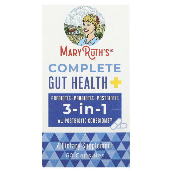 Пробиотики для здоровья желудочно-кишечного тракта MaryRuth's Complete Gut Health, 3-in-1, 60 капсул
