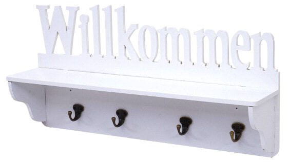 Wandgarderobe D41 Willkommen 4 Haken