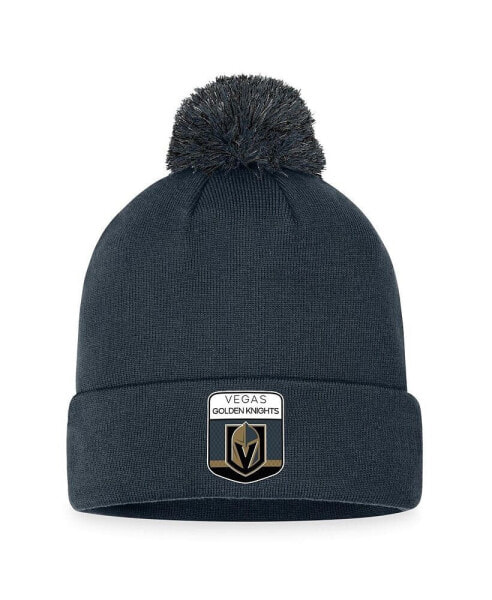 Men's Charcoal Vegas Golden Knights 2023 NHL Draft Cuffed Knit Hat with Pom