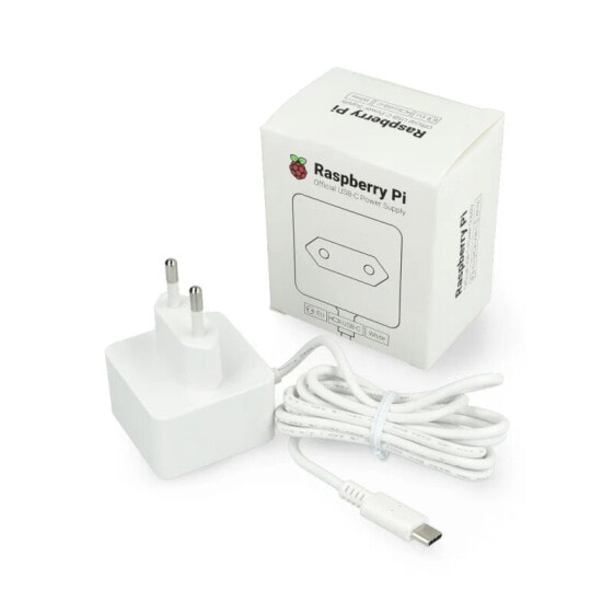 Power supply for Raspberry Pi 4 - USB C 5,1V / 3A - original white