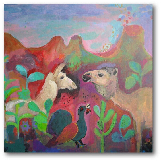 The Camel and The Llama Gallery-Wrapped Canvas Wall Art - 16" x 16"