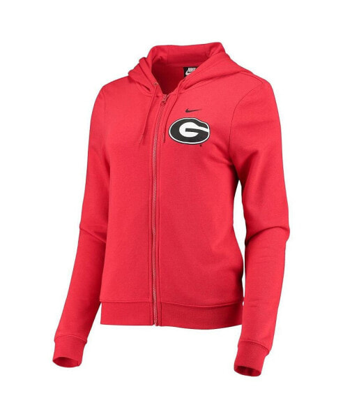 Women's Red Georgia Bulldogs Varsity Fleece Full-Zip Hoodie