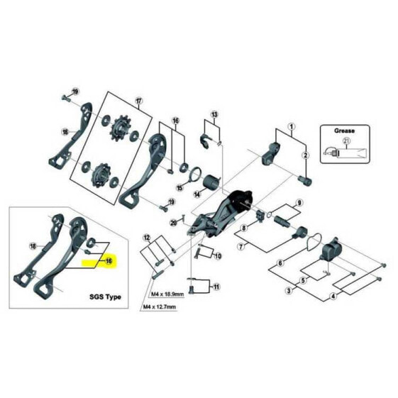 SHIMANO XTR M9000 SGS 11s Exterior Pulley Carrier