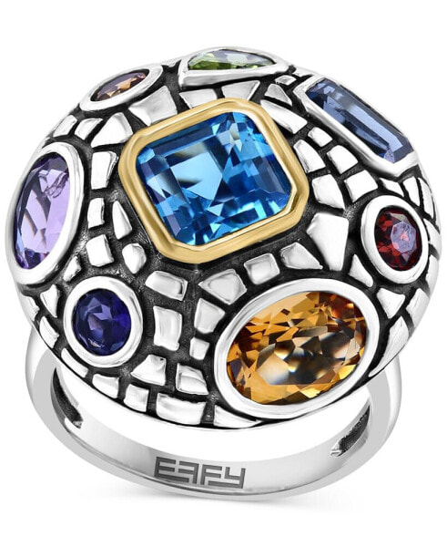 EFFY® Multi-Gemstone Statement Ring (6 ct. t.w.) in Sterling Silver & 18k Gold-Plate