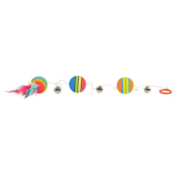 TRIXIE Rainbow Balls On An Elastic Band 80 cm