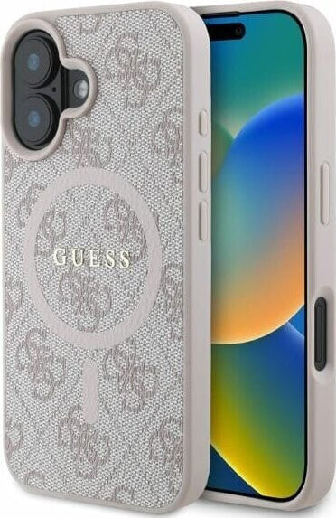 Guess Guess GUHMP16SG4GFRP iPhone 16 6.1" różowy/pink hardcase 4G Ring Classic Logo MagSafe