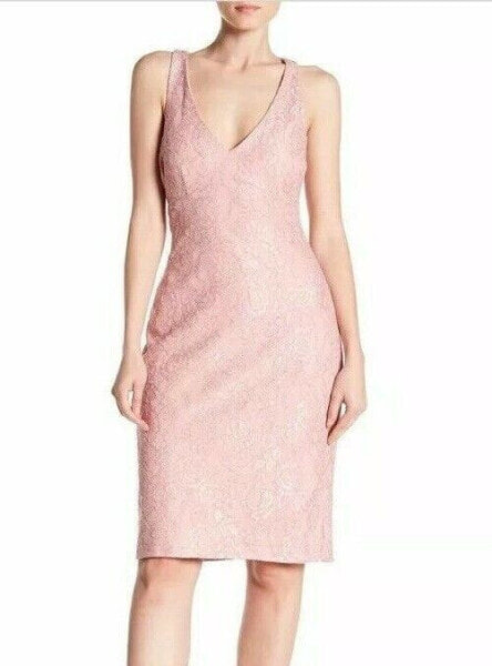 Marina 155818 Women's Back Cutout Lace Dress Sleeveless Blush Size 14