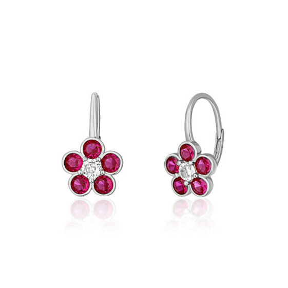 Charming silver earrings for girls Flowers SVLE1506XH2R100