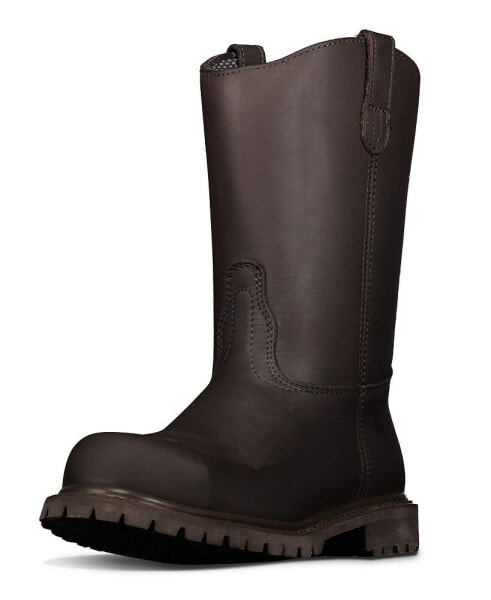 10" Wellington Steel Toe Work Boots for Men - Electrical Hazard - Oil and Slip Resistant