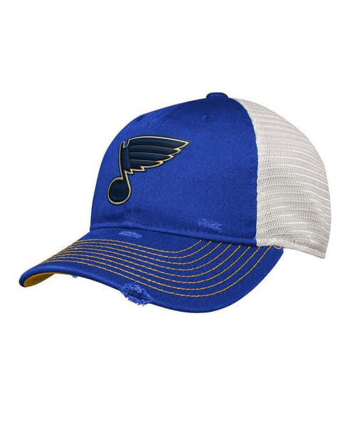 Youth Boys Blue Distressed St. Louis Blues Slouch Trucker Adjustable Hat
