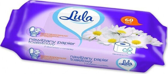 Lula Nawilżany papier toaletowy, LULA, z ekstraktem z rumianku, 60 szt., biały papier
