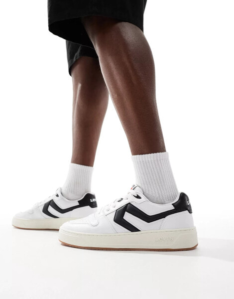 Levi's Glide L chunky trainers with patch logo in white and black