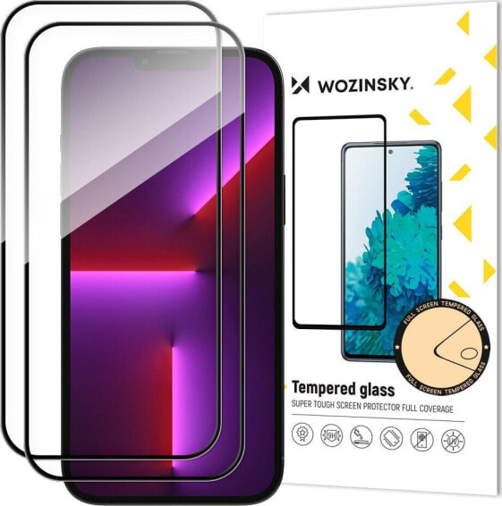 Wozinsky 2 szt. szkło hartowane na cały ekran z ramką Case Friendly Wozinsky Full Glue iPhone 15 Plus - czarne