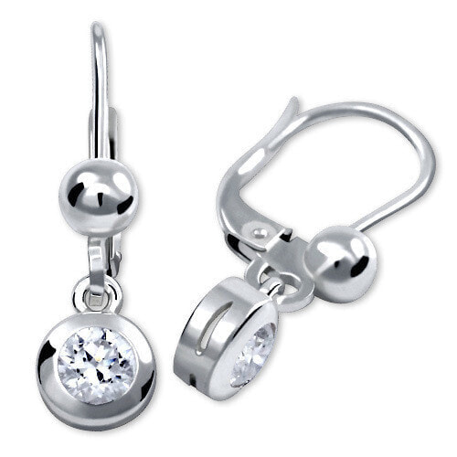 Silver earrings with crystals 436 001 00328 04