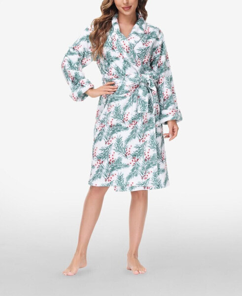 Women's Printed Plush Robe