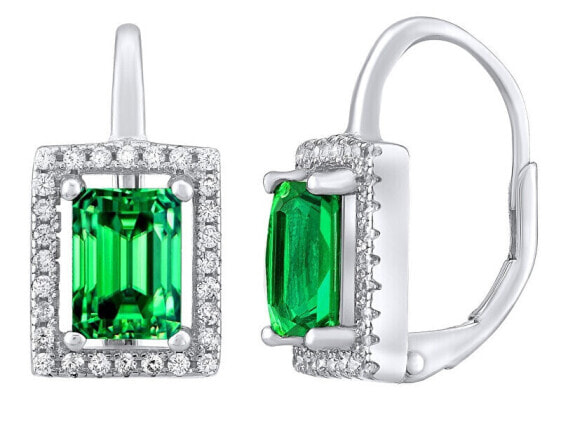 PALOMA silver earrings with green zircon LPSPE0455G