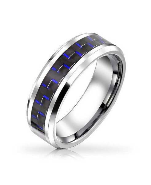 Geometric Pattern Carbon Fiber Inlay Wide Couples Titanium Wedding Band Rings For Men For Women 8MM