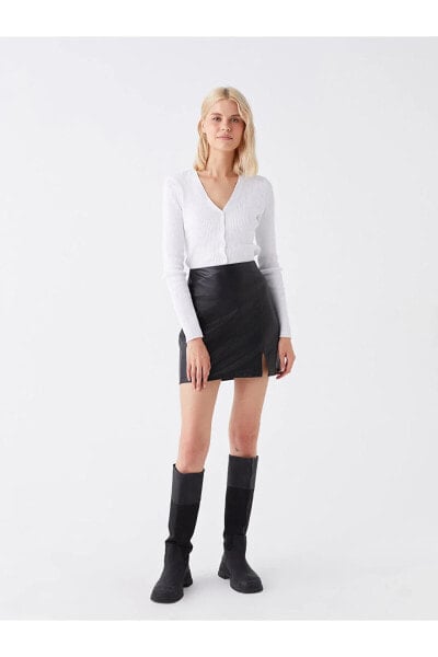 Юбка LCWAIKIKI Casual Perfect Fit Leatherette