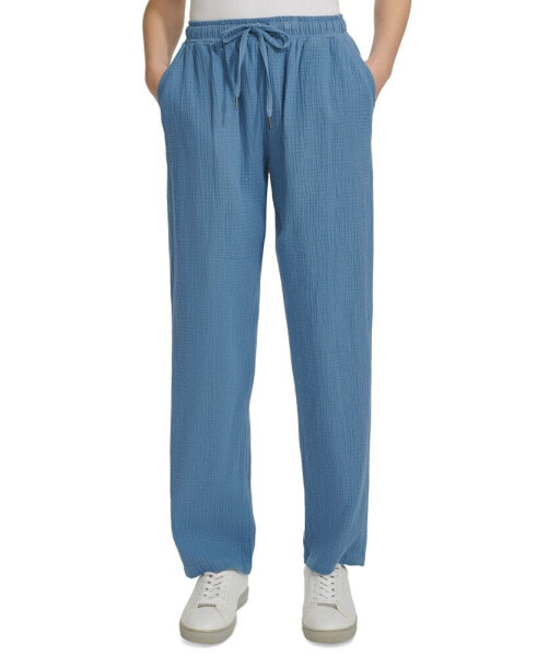 Брюки женские Calvin Klein Jeans из крепа с завышенной талией и прямыми штанинами
