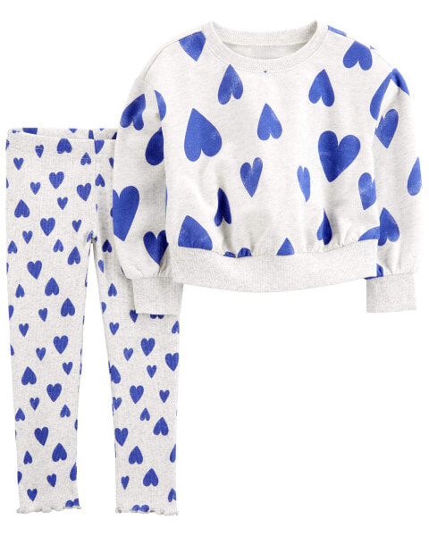 Baby 2-Piece Heart Sweatshirt & Pant Set 24M