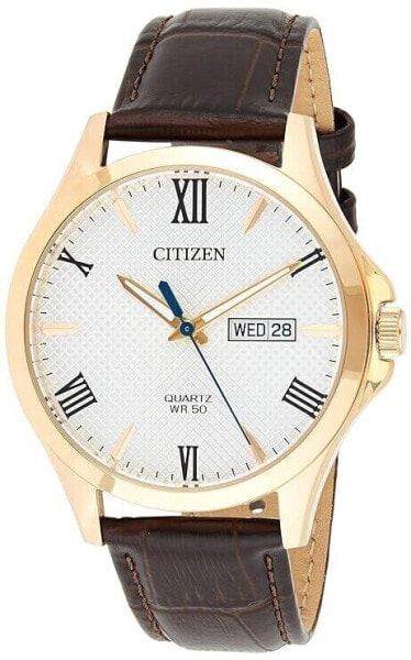 Citizen Men's Quartz White Dial Brown Leather Watch - BF2023-01A NEW