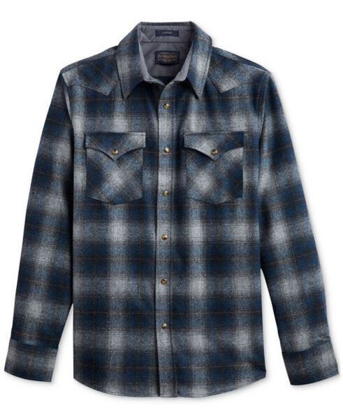 Men's Canyon Plaid Button-Down Wool Western Shirt