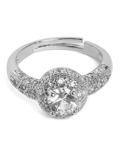 Women's Silver Crystal Cocktail Ring