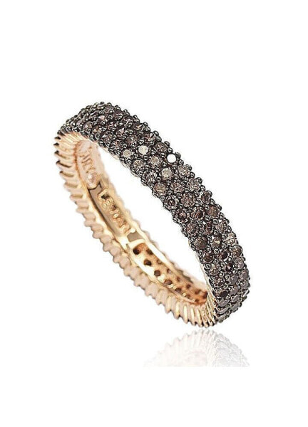 Suzy Levian Sterling Silver Micro-Pave White Cubic Zirconia Eternity Band