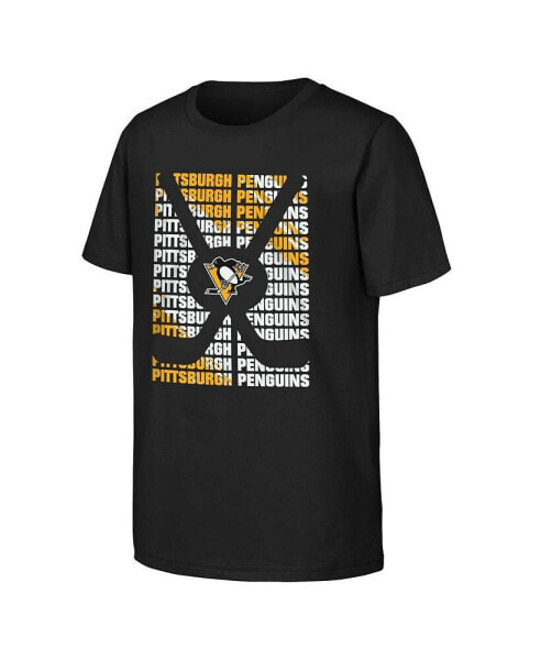 Big Boys Black Pittsburgh Penguins Box T-shirt