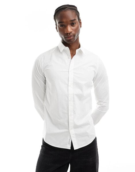 Calvin Klein Jeans slim stretch shirt in white