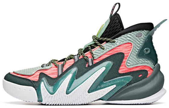 Высокие баскетбольные кроссовки Anta 2 Sport Shoes "Безудержный" зелено-розовые