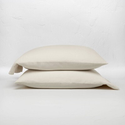 100% Washed Linen Solid Pillowcase Set - Casaluna