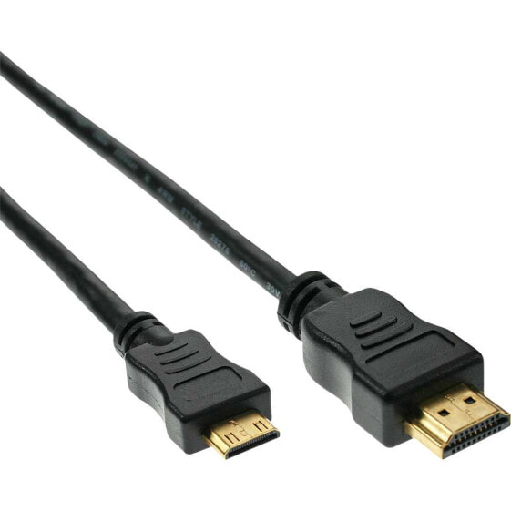 InLine HDMI mini Cable High Speed Type A male / C male gold plated 0.3m