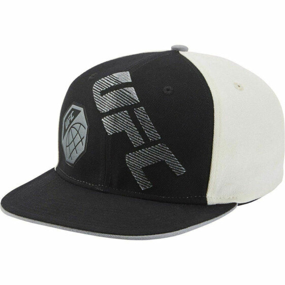 Mens Reebok x UFC Flat Brim Snapback Hat - Black | Cream | Silver