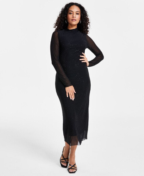 Petite Studded Mesh Midi Dress, Created for Macy's