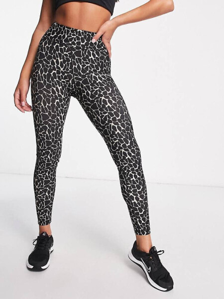 Pink Soda leggings in black animal print