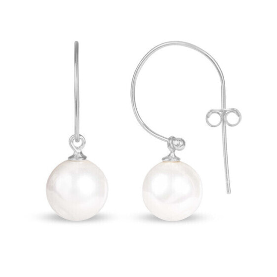 Modern silver earrings with pearls SVLE0519XH20P00