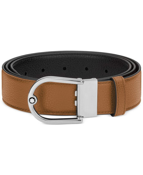 Men's Horseshoe Buckle Reversible Leather Belt