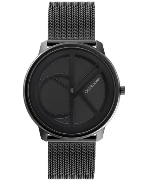 Black Stainless Steel Mesh Bracelet Watch 40mm