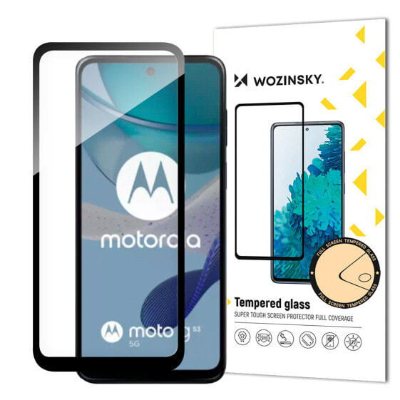 Wytrzymałe szkło hartowane do Motorola G53 na cały ekran z ramką Full Glue czarne